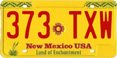 NM license plate 373TXW