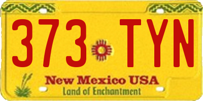 NM license plate 373TYN