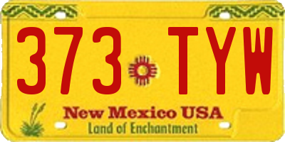 NM license plate 373TYW