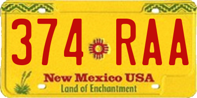 NM license plate 374RAA