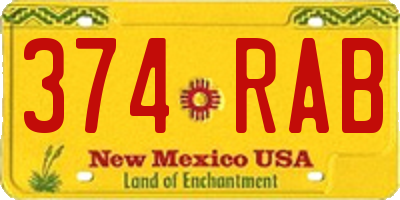 NM license plate 374RAB