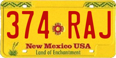 NM license plate 374RAJ