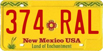 NM license plate 374RAL