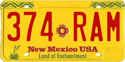 NM license plate 374RAM