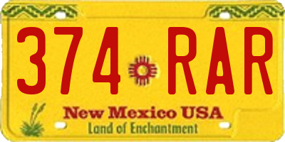 NM license plate 374RAR