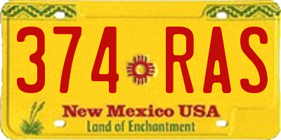 NM license plate 374RAS