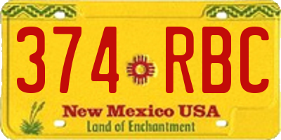 NM license plate 374RBC