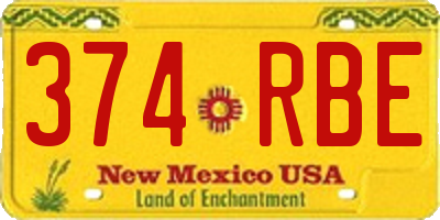 NM license plate 374RBE