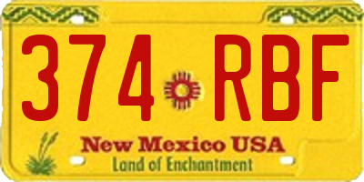 NM license plate 374RBF