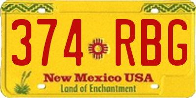 NM license plate 374RBG