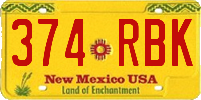 NM license plate 374RBK