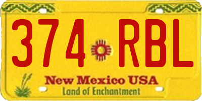 NM license plate 374RBL