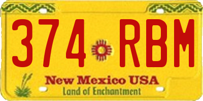 NM license plate 374RBM