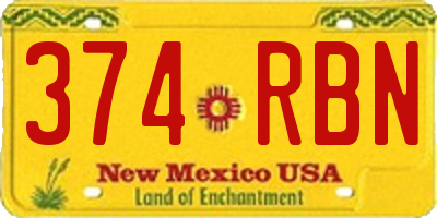NM license plate 374RBN