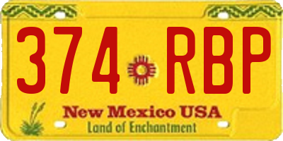 NM license plate 374RBP