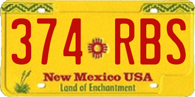 NM license plate 374RBS