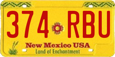 NM license plate 374RBU
