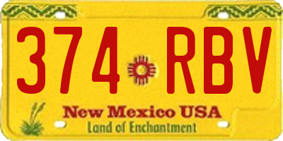 NM license plate 374RBV