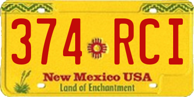 NM license plate 374RCI