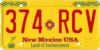 NM license plate 374RCV