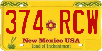 NM license plate 374RCW