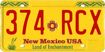 NM license plate 374RCX