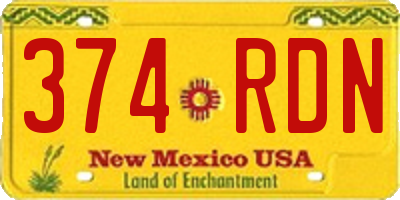 NM license plate 374RDN