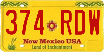 NM license plate 374RDW