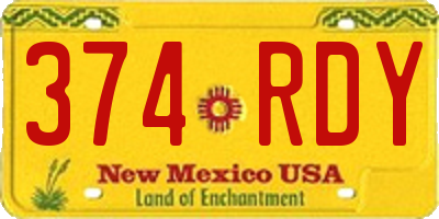 NM license plate 374RDY