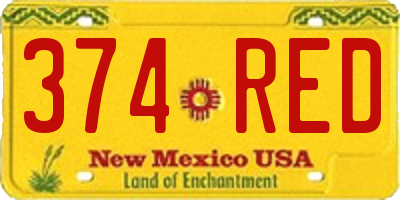 NM license plate 374RED