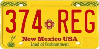 NM license plate 374REG