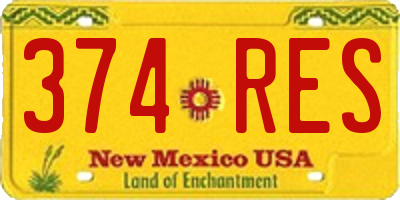 NM license plate 374RES