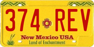 NM license plate 374REV