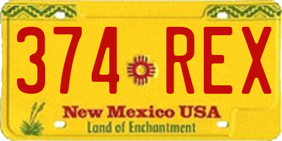 NM license plate 374REX
