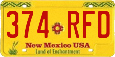 NM license plate 374RFD
