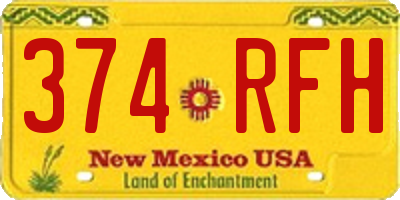 NM license plate 374RFH
