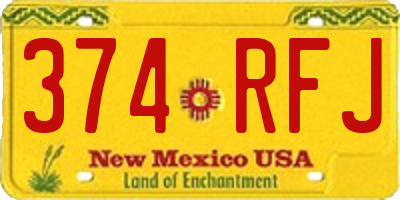 NM license plate 374RFJ