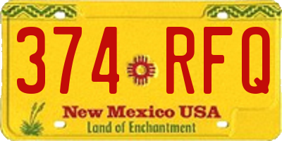 NM license plate 374RFQ