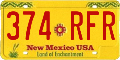 NM license plate 374RFR