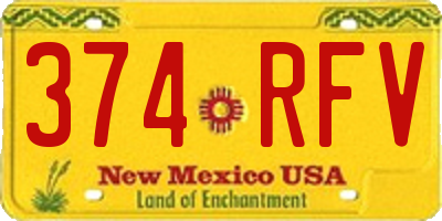 NM license plate 374RFV