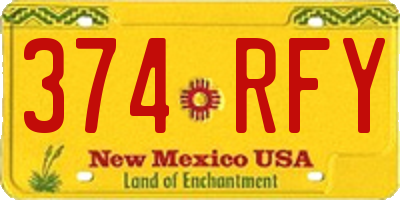 NM license plate 374RFY