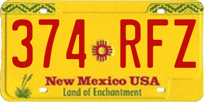NM license plate 374RFZ