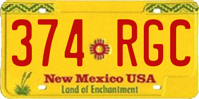 NM license plate 374RGC