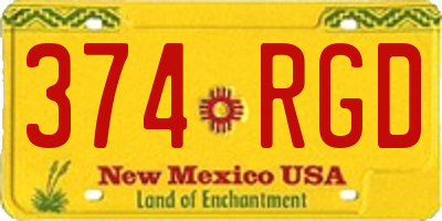 NM license plate 374RGD