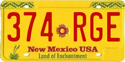 NM license plate 374RGE