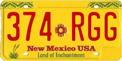 NM license plate 374RGG