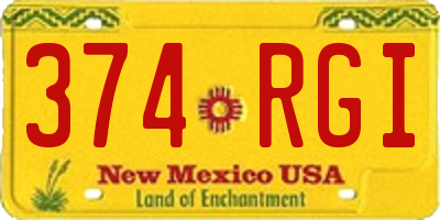 NM license plate 374RGI