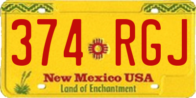 NM license plate 374RGJ