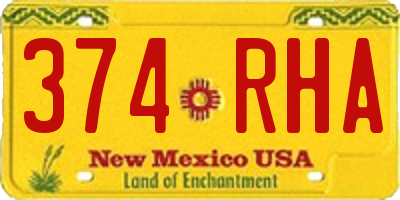 NM license plate 374RHA