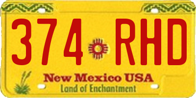 NM license plate 374RHD